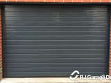 S-Ribbed Profile Hörmann Sectional Garage Door - Colour 'Anthracite Grey' with a Woodgrain Finish