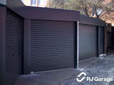 Fenceline Australian Roller Garage Doors - Colorbond Colour 'Night Sky' with Square Canopies