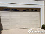 4DR Profile Australian Sectional Garage Door - Colour 'Paperbark' with a Woodgrain Finish and Window Elements